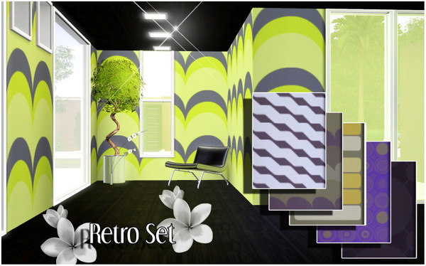 Sims 3 — Retro Set by TSR Archive — Six lovely retro patterns! I hope you like it,please enjoy:D