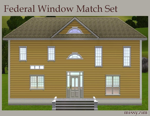 Sims 3 — Federal Window Match Set by missyzim — A set of windows and curtains to match the EA Federal windows. 