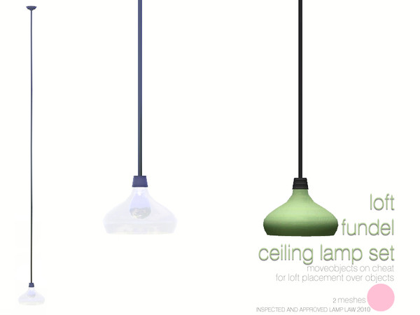 Sims 3 — Loft Fundel Ceiling Lamp Set by DOT — Loft Fundel Ceiling Lamp Set Add On see recommended. Floor Lamp.
