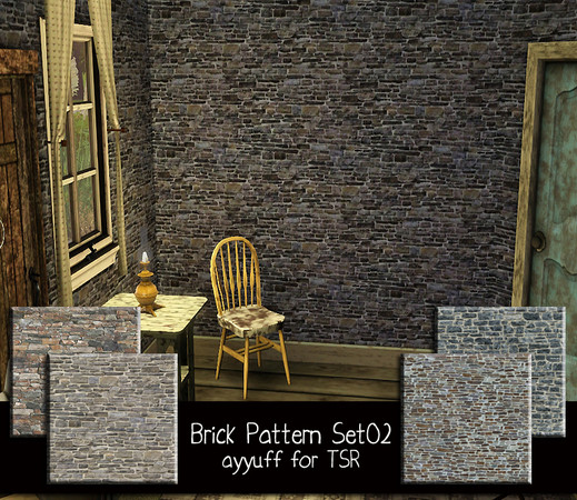 Sims 3 — Brick Pattern Set02 by ayyuff — 4 brick patterns..