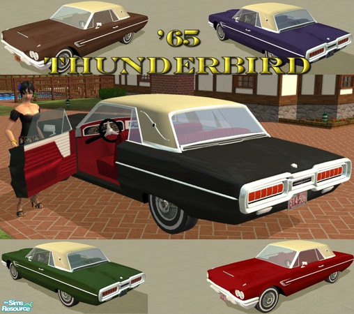 Sims 2 — 1965 Thunderbird by Dr Pixel — A drivable 1965 Thunderbird Landau Coupe for your Sims. Requires the NightLife
