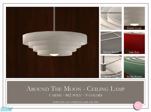 Sims 2 — Around The Moon by DOT — Around The Moon Ceiling Lamp. 1 Mesh Plus Recolors. Sims 2 by DOT of The Sims Resource.