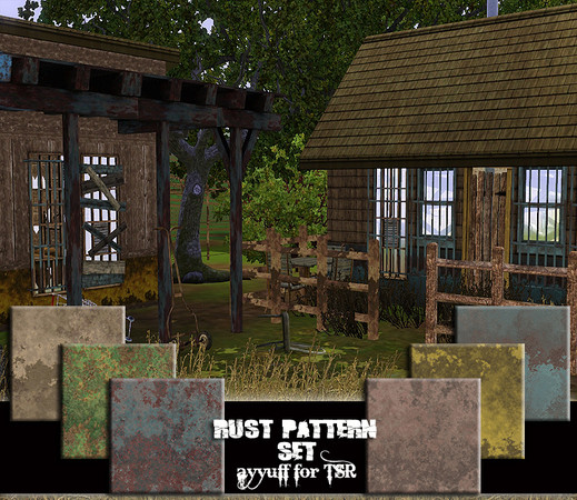 Sims 3 — Rust Pattern Set by ayyuff — 6 rusted patterns..