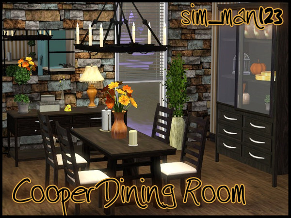 Sims 3 — Cooper Dining Room by sim_man123 — New dining room set, contains 9 items. Table, Chair, Sideboard, China