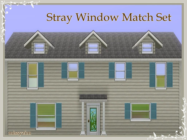 Sims 3 — Stray Window Match Set by missyzim — A set of windows and accessories to match the EA Stray Window. Set includes