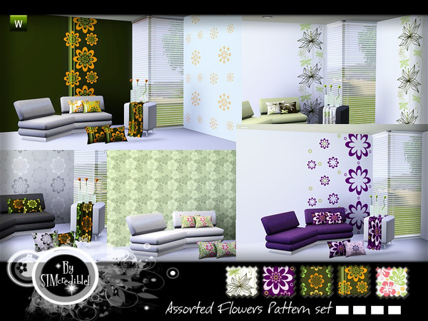 Sims 3 — Assorted Flowers Patterns by SIMcredible   by SIMcredible! — 