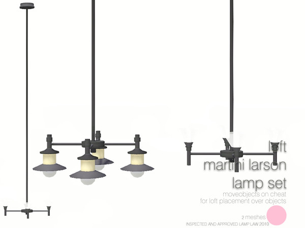 Sims 3 — Loft Martini Larson Lamp Set by DOT — Loft Martini Larson Lamp Set 2 meshes Add On see recommended. Floor Lamp.