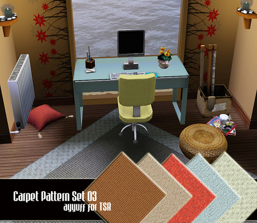Sims 3 — Carpet Pattern Set03 by ayyuff — 5 new carpet patterns..