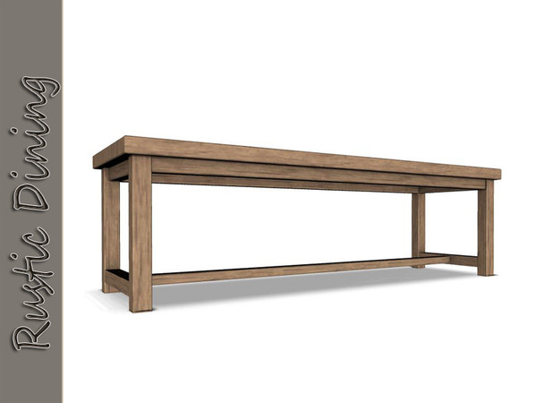 Sims 3 — Rustic Dining Table by Angela — Rustic Dining Table. Made by Angela@TSR (2010) Please don't clone my meshes or