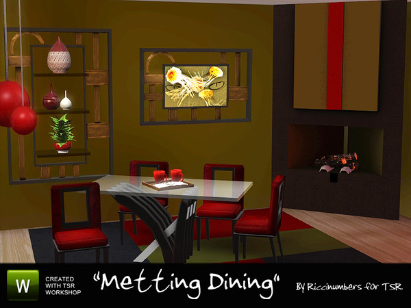 Sims 3 — Metting Dining by TheNumbersWoman — Continuing in the Contemporary Style I bring you a dining room. The
