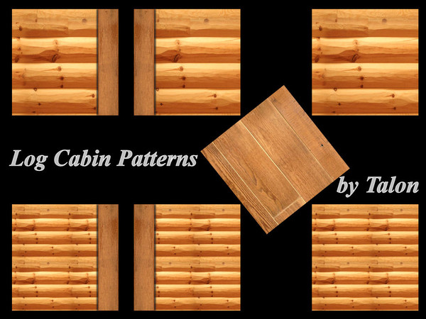 Sims 3 — Log Cabin Patterns by Cerulean Talon — Create that special building with rustic logs.