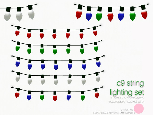 Sims 3 — C9 String Lighting Set by DOT — C9 String Lighting Set 2 meshes Outside String Lighting Lamps by DOT of The Sims