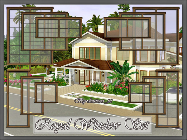 Sims 3 — Royal Window Set by denizzo_ist — 4 recolorable parts and 4 variations Requires; Only main game I wish you like