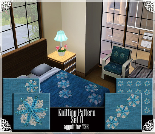 Sims 3 — Knitting Pattern Set II by ayyuff — 4 beaded knitting patterns..
