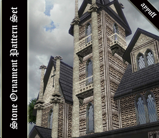 Sims 3 — Stone Ornament Pattern Set by ayyuff — 13 stone ornament patterns..