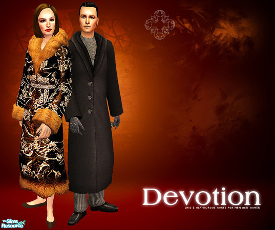 Sims 2 — ...:::: Devotion ::::... by lemonloveshane — A set of two gorgeous coats for your male and female sims. Chic and