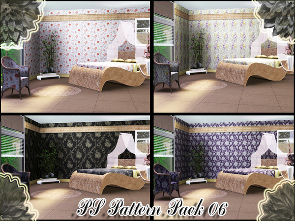 Sims 3 — PS Pattern Pack 06 by TSR Archive — This set contains four new patterns. You can find them all under : Theme!!