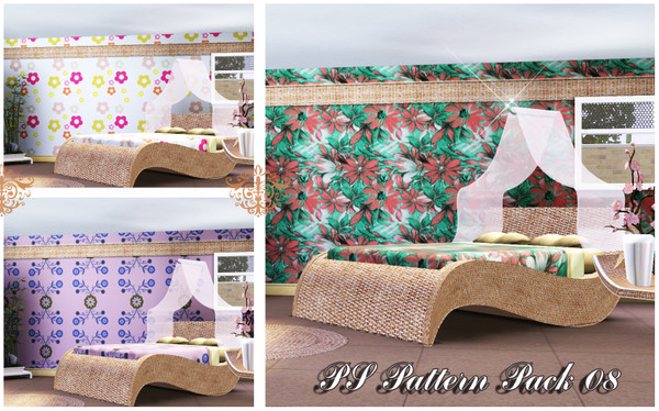 Sims 3 — PS Pattern Pack 08 by TSR Archive — This set contains three new patterns. You can find them all under : Theme!!