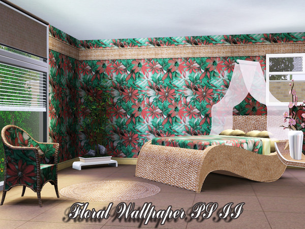 Sims 3 — Floral Wallpaper PS II by TSR Archive — By Pralinesims /under Theme
