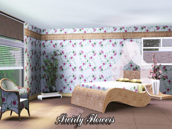 Sims 3 — Swirly Flowers by TSR Archive — By Pralinesims /under Theme