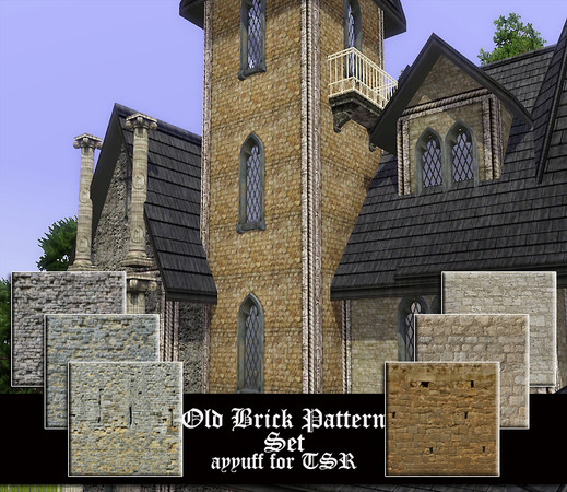 Sims 3 — Old Brick Pattern Set by ayyuff — 6 old brick patterns..