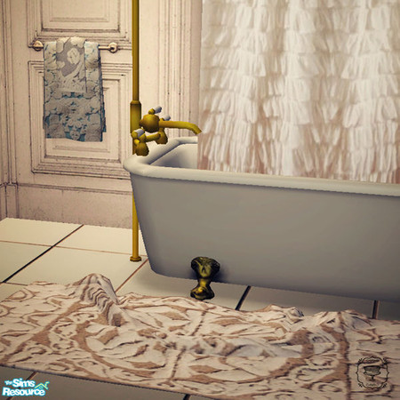 Sims 2 — Neutral Bath Suites by salixlikescake — A collection of mix and match shower curtains, bath towels, and bath