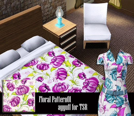 Sims 3 — Floral Pattern01 by ayyuff — 