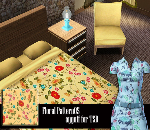 Sims 3 — Floral Pattern05 by ayyuff — 