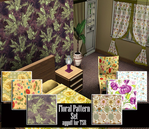 Sims 3 — Floral Pattern Set by ayyuff — 6 new floral patterns..