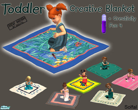Sims 2 — Toddler Creative Blanket by solfal — Reupploaded 2/5-07. Fixed so the toddler will earn the right skill. Let