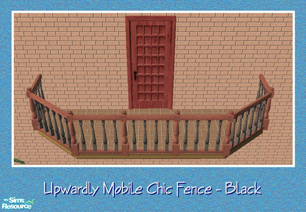 Sims 2 — Upwardly Mobile Chic Fence - Black by Spaik — Matching fence for my black recolour of Maxis Upwardly Mobile