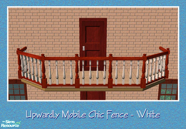 Sims 2 — Upwardly Mobile Chic Fence - White by Spaik — Matching fence for Maxis Upwardly Mobile Staircase in white. All