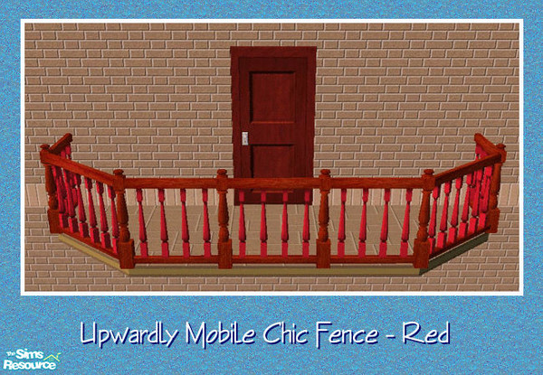 Sims 2 — Upwardly Mobile Chic Fence - Red by Spaik — Matching fence for Maxis Upwardly Mobile Staircase in red. All