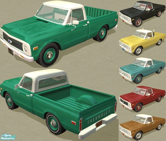 Sims 2 — 70's Pickup by Dr Pixel — Late 60's - Early 70's Chevy Pickup This is a drivable vehicle, it REQUIRES the