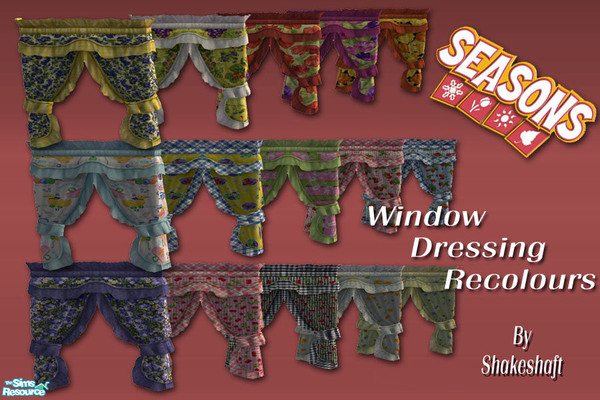 Sims 2 — Window Dressing Recolours by Shakeshaft — A bumper set of various recolours of the Seasons Window Dressing
