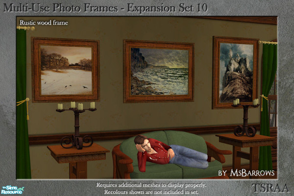 Sims 2 — Multi-Use Photo Frames - Expansion Set 10 by MsBarrows — Tired of polished plastic and shiny metal? Longing for