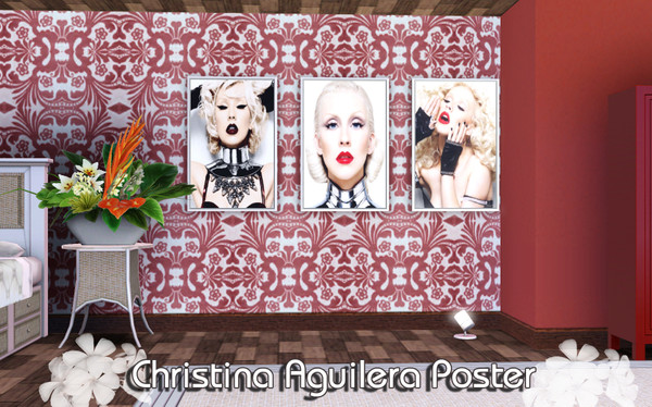 Sims 3 — Christina Aguilera Poster by TSR Archive — This set contains three Christina Aguilera paintings.