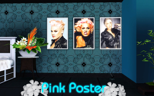 Sims 3 — Pink Poster by TSR Archive — This set contains thee Pink paintings.