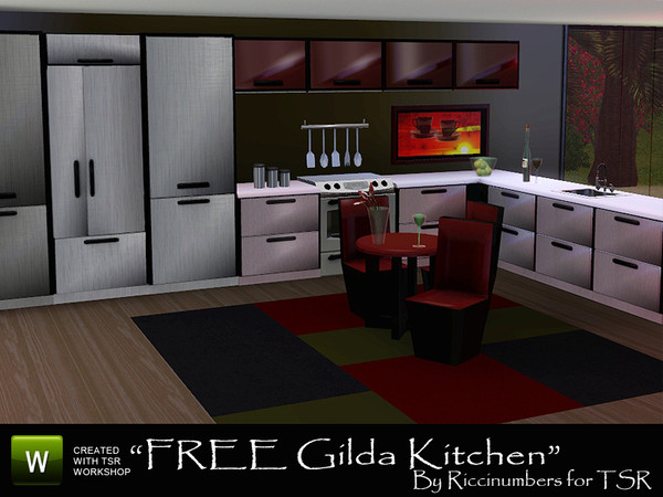 Sims 3 — FREE Gilda Kitchen by TheNumbersWoman — A Free set as my gift to you for the Holidays...Happy Holidays!