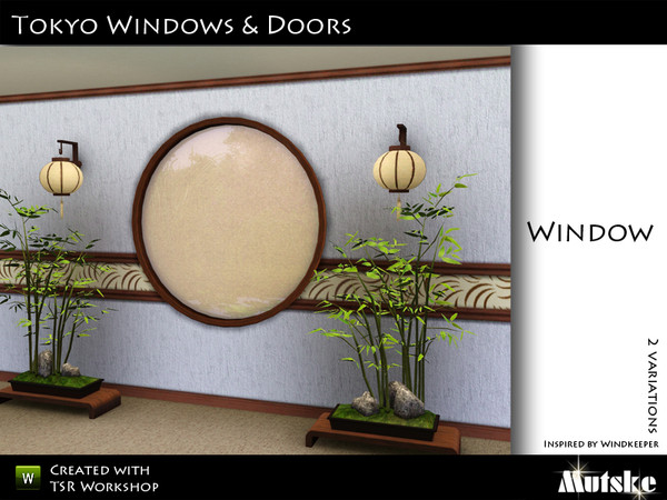 Sims 3 — Tokyo Window 2 tile Round No Grid by Mutske — Made by Mutske@TSR. TSRAA.