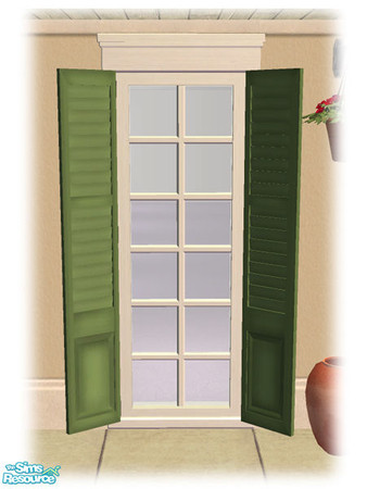 Sims 2 — Single Shutt Window - Master Mesh by Shakeshaft — Part of a set of French Quarter style Windows and Doors, set
