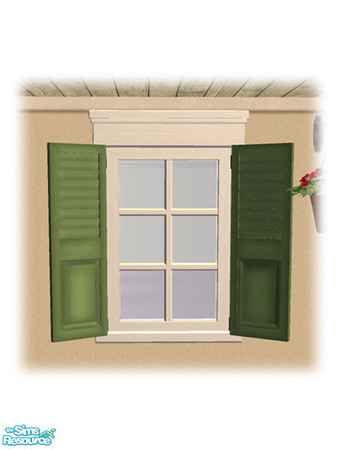 Sims 2 — Single Short Shutt Window - Mesh by Shakeshaft — Part of a set of French Quarter style Windows and Doors, set