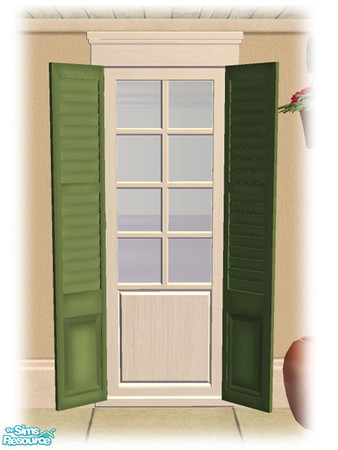 Sims 2 — Single Shutt Panel Window - Diag Mesh by Shakeshaft — Part of a set of French Quarter style Windows and Doors,