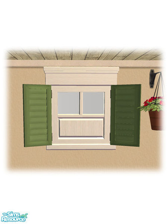 Sims 2 — Privacy Shutt Panel Window - Diag Mesh by Shakeshaft — Part of a set of French Quarter style Windows and Doors,