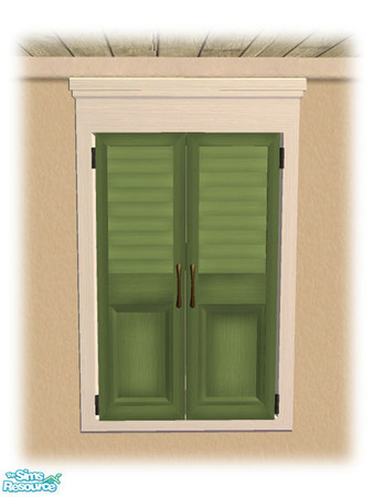 Sims 2 — Single Short Closed Shutt - Mesh by Shakeshaft — Part of a set of French Quarter style Windows and Doors, set