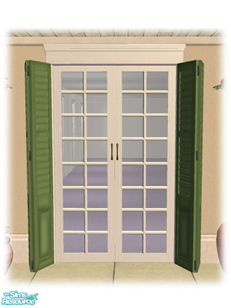 Sims 2 — Double Shuttered Door - Diag Mesh by Shakeshaft — Part of a set of French Quarter style Windows and Doors, set