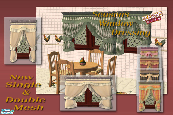 Sims 2 — Seasons Window Dressing by Shakeshaft — Adapted from the Seasons New Window Dressing Curtain a Single Tile and