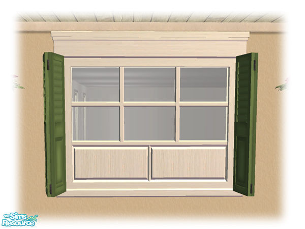 Sims 2 — Double Short Shutt Panel Window - Mesh by Shakeshaft — Part of a set of French Quarter style Windows and Doors,