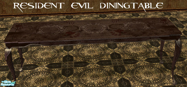 Sims 2 — Resident Evil Super SET - Reesstisch by kawaiiruki — Resident evil dining table need Apartment Life