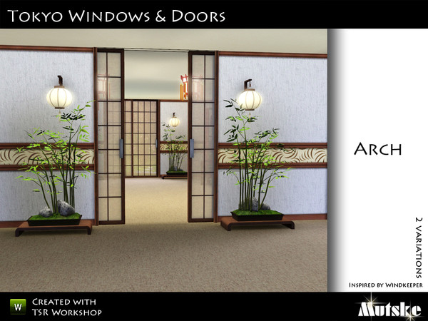 Sims 3 — Tokyo Arch 2 tile with slidingdoors by Mutske — Made by Mutske@TSR. TSRAA. 